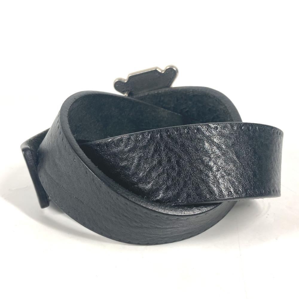 GUCCI 223896 G logo buckle  belt Leather Black/Silver
