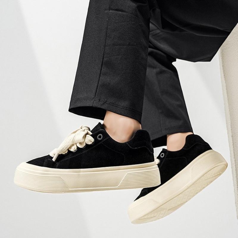 Men Thick Sole Low Top Soft Sole Casual Athletic Skate Sneakers