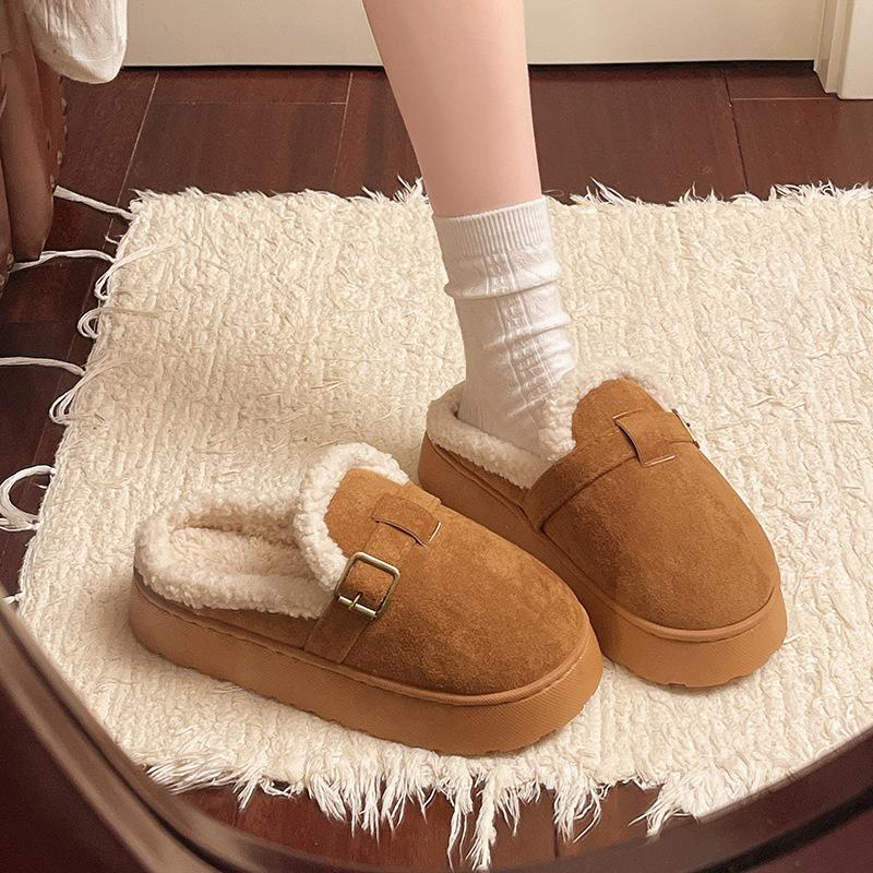 Pantoufles en coton pour femmes 2025 polaire semelle épaisse antidérapante intérieur pantoufles rehaussantes pantoufles de couple pour hommes et femmes pantoufles en coton