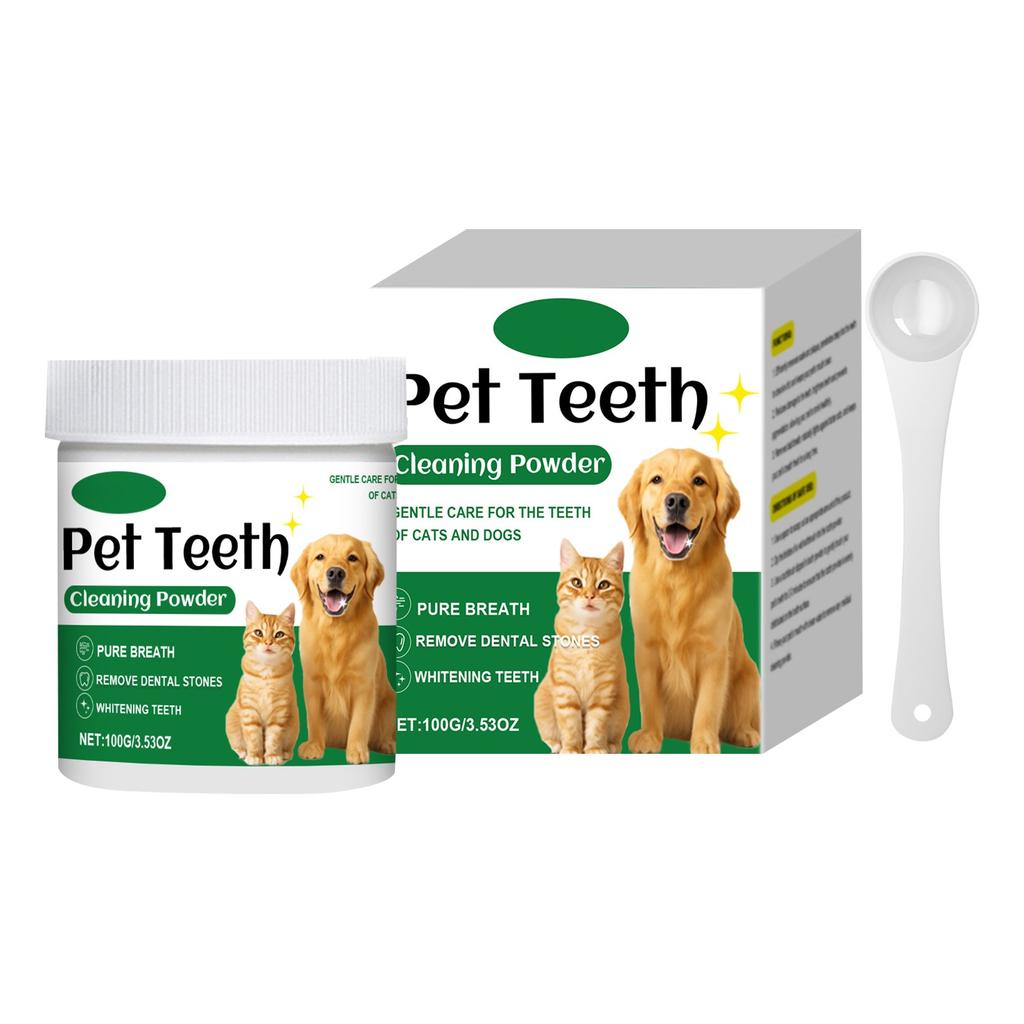 Pet Teeth,cat And Dog Oral Care Powder, Freshens Breath,dirt And Plaque, Teeth Cleaning Powder
