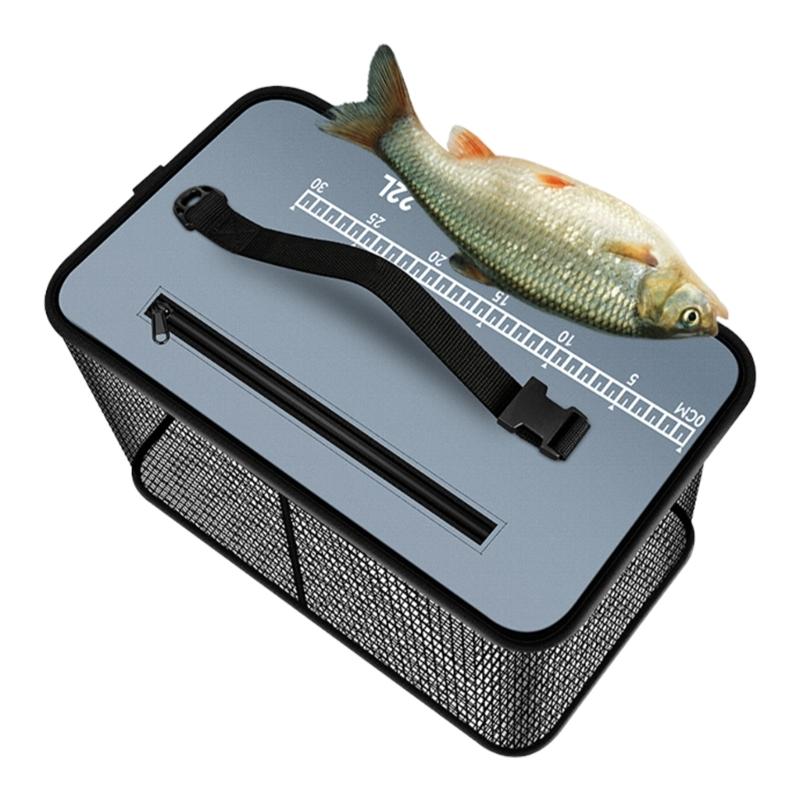 Folding Fish Basket Folding Fishing Net Fishing Baits Storage Cage with Handle & Rope Fast Drying Fishing Basket