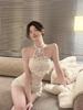 Celebrity Lace Halter Camisole: Women's One-Shoulder Bandeau Top with Padded Bra for Spring/Summer.