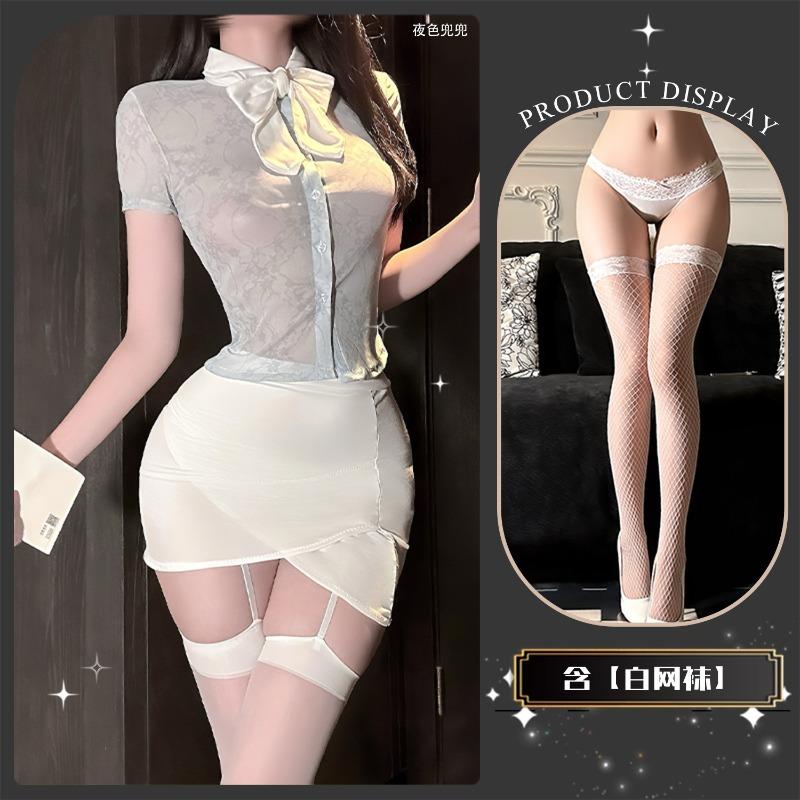Sexy lingerie sexy pure desire bow business suit cosplay secretary uniform seduction qqny
