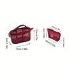 Cute Ruffle Love Embroidery Mesh Makeup Bag, Lightweight Portable Travel Cosmetic Storage Pouch
