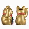 Good Luck Cat Waraku Okame Hyottoko Right Hand Lucky Cat Lucky Feng Shui Ornament Offering Box Gold (M-SIZE Gold) raised/Ceramics Maneki-neko (okm_M