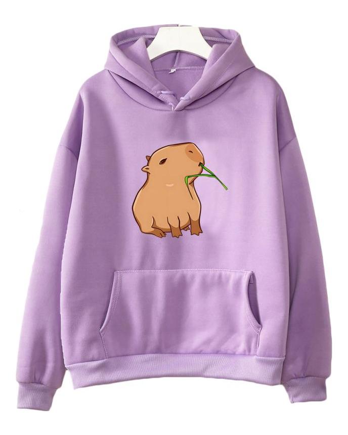 Funny Capybara Print Mikina Dámské/Pánské Kawaii Kreslené topy Mikina pro dívky Unisex Fashion Harajuku Grafické Pulovry s kapucí