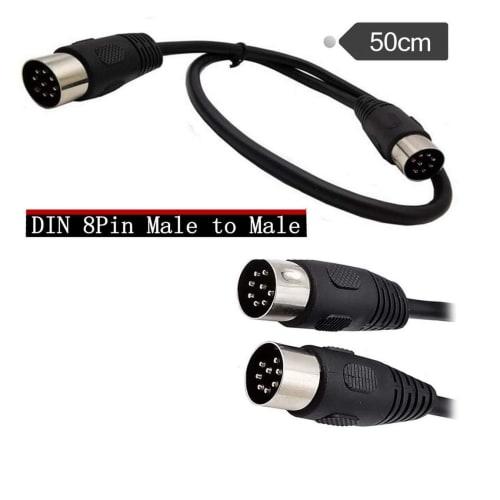 Rosebe DIN 8-Pin Stecker, 8-Pin Stecker auf 8-Pin Stecker MIDI-Kabel, DIN 8-Pin Lautsprecherkabel kompatibel, MIDI-Verlängerungskabel [50cm], DIN 8-Pin Signal Aud