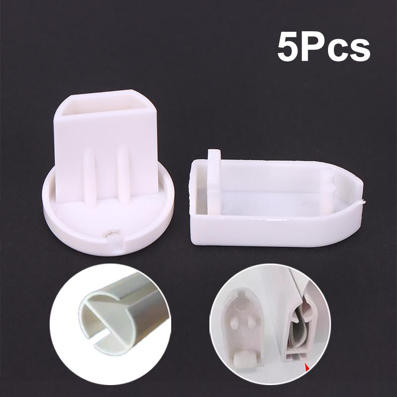 Bundle of 5 PVC Sealing Caps for Roller Blinds; Plastic Bottom Rail End Caps; Non-Slip Curtain Track Fixtures