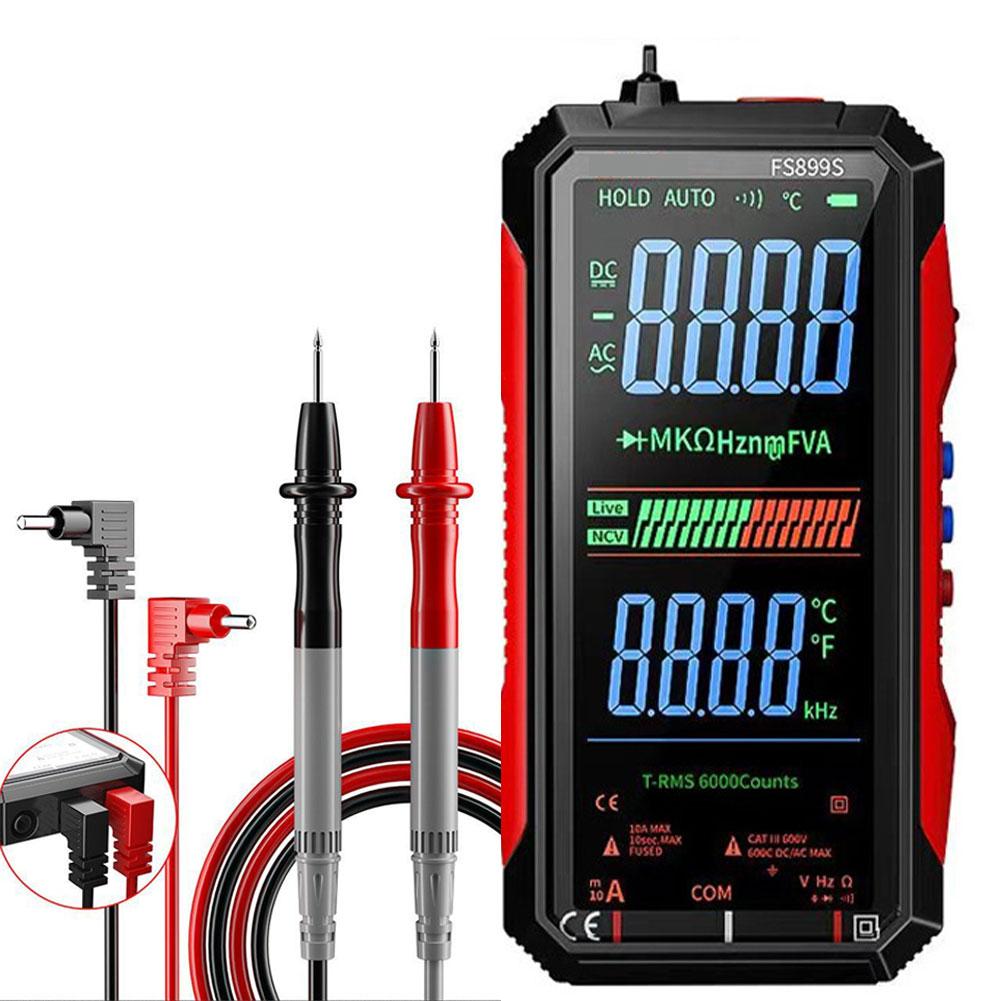 

FS899S Digital Multimeter True RMS 6000 Counts AC/DC Voltage Current Capacitance Resistance Tester Rechargeable Backlit Display