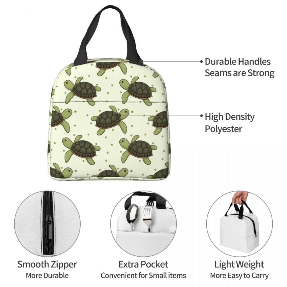 Entzückende Cartoon-Meeresschildkröte Isolierte Lunchtasche für Damen Kinder Auslaufsichere Lebensmittelboxen Thermische Lunchbox Tragetasche