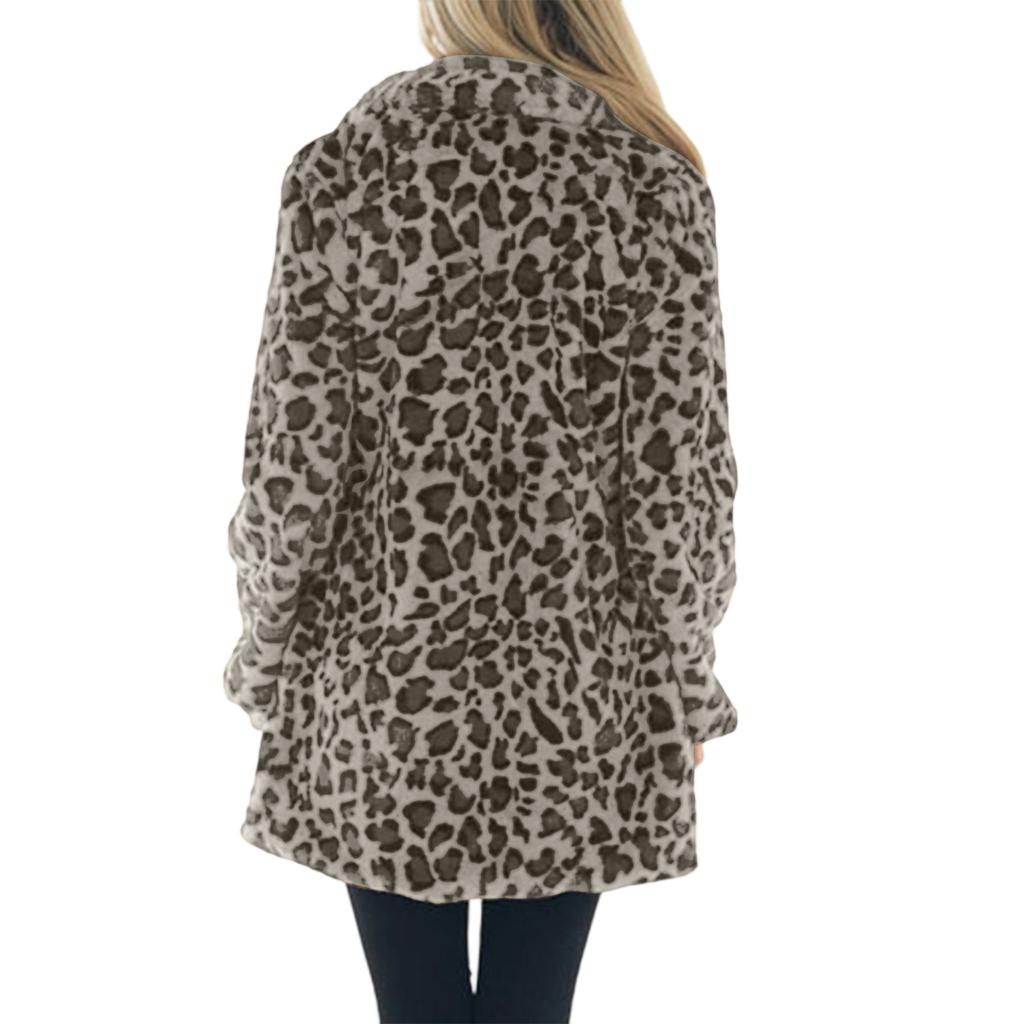 Women's Winter Thickened Double-sided Velvet Stand Collar Loose Leopard Print Plush Zipper Jacket