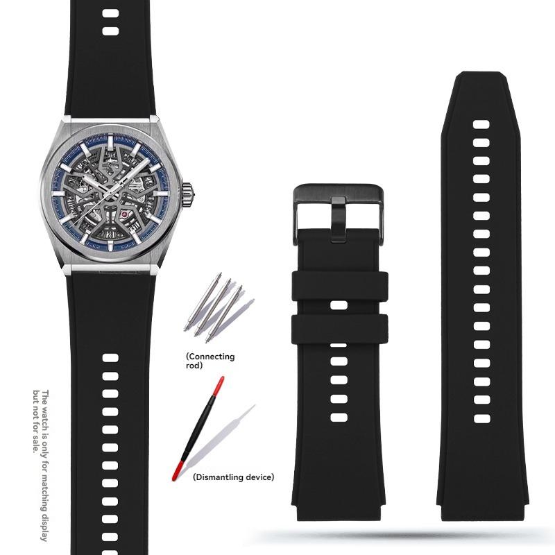 

Для механічного годинника Zenith Серія DEFY М який рельєфний силіконовий ремінець для годинника Чоловічий 95.9000.670 Браслет 25x22мм Гумовий зап ястний ремінець 25x22mm
