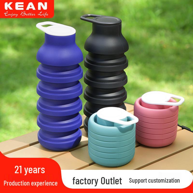 Portable Collapsible Silicone Travel Cup - Food Grade, Outdoor-Friendly, Coffee & Water Use 600ml чёрный