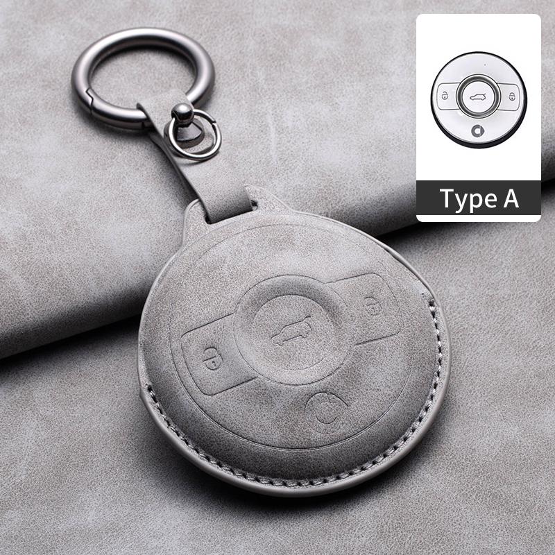 Sheepskin Car Key Case Cover For Mercedes Benz Smart Fortwo 1 BRABUS 1 Benz SMART 2022 2023 Protector Holder Shell Accessories
