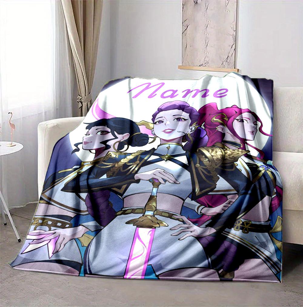 Custom Name Fantasy World Flannel Blanket Throw Blanket Soft Warm Sofa Bed Home Decor Unique Gift