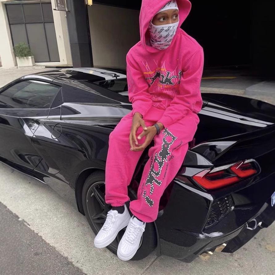 Spider Heavyweight 450G Fleece-lined Hoodie - European & American Trendy Brand Sp5der Sweatshirt