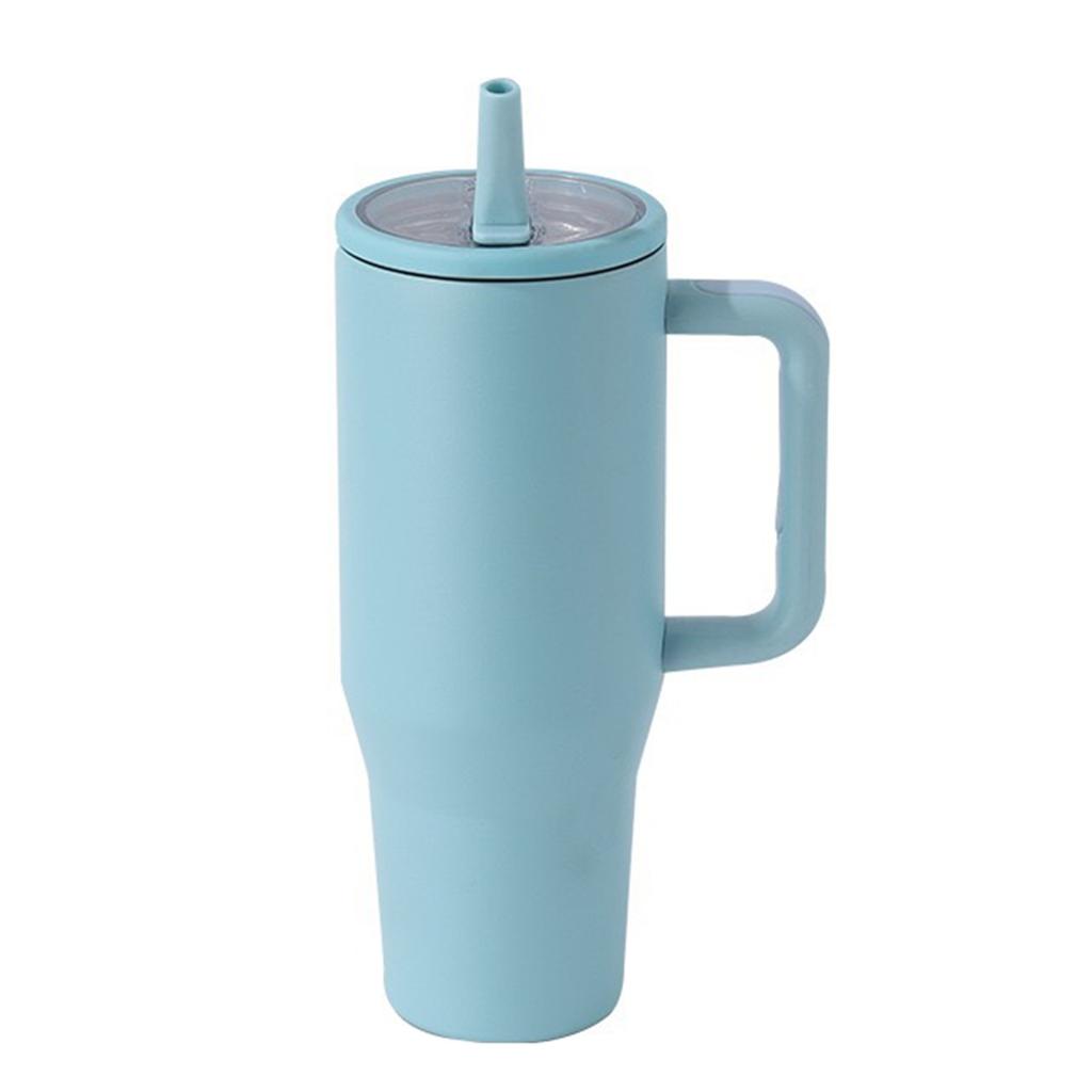40oz Thermal Mug With Handle Insulated Long Straw Tumbler With Lids 304 Stainless Steel Coffee Tumbler Termos Cup for Travel Mug