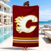 Flames Hockey Team Logo Beach Towel, Super Soft Microfiber, Perfect Gift for Her/Him, Birthday, for Pool, Beach, Travel, Decor Beach Party