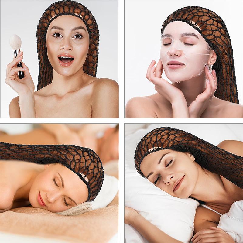 Hair Net Mesh For Women Sleeping Solid Color Crochet Cap Comfortable Snood Beauty Accessories Night Bedtime