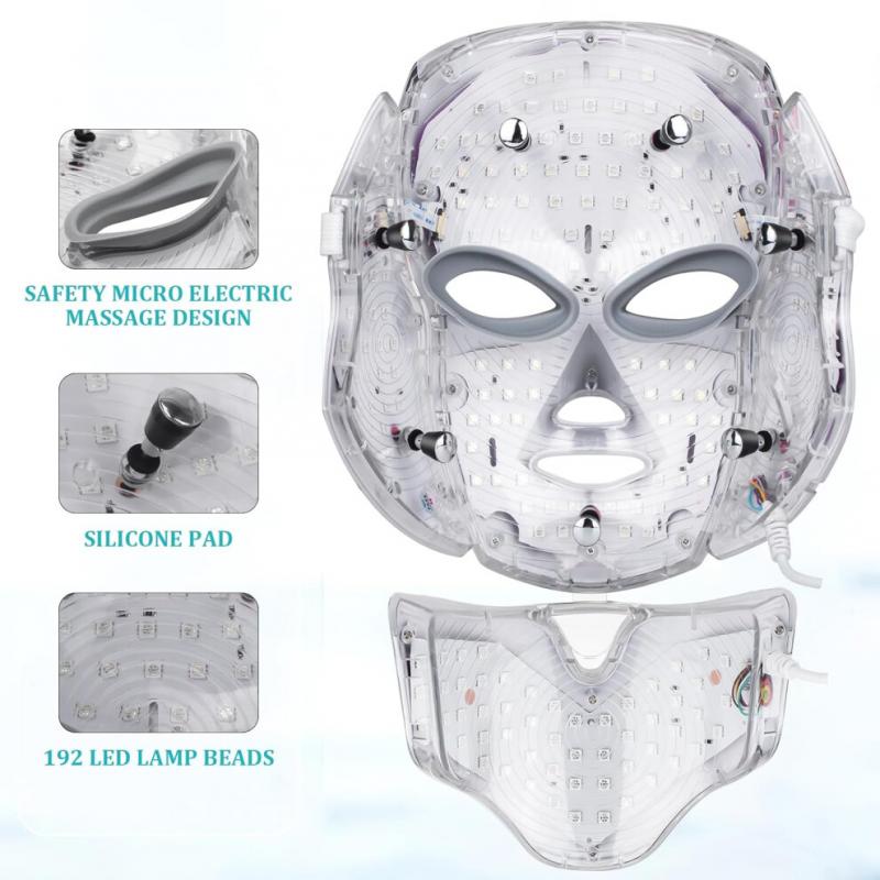 LED Face Màsk, 7 Color LED Face Màsk Light Theràpy, Skin Care Màsk for Face and Neck both beauty salons and home use