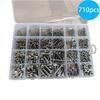304 Stainless Steel 710 Piece Screw Bolt Nut and Washer Collection Round Head Screws for Workshop Organization