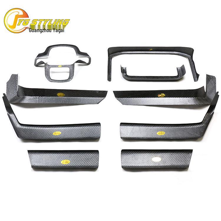 Popular Dry Carbon Fiber Interior Trim Kit for Ford Raptor F150: Includes Steering Wheel, Center Console, Air Vent Stickers