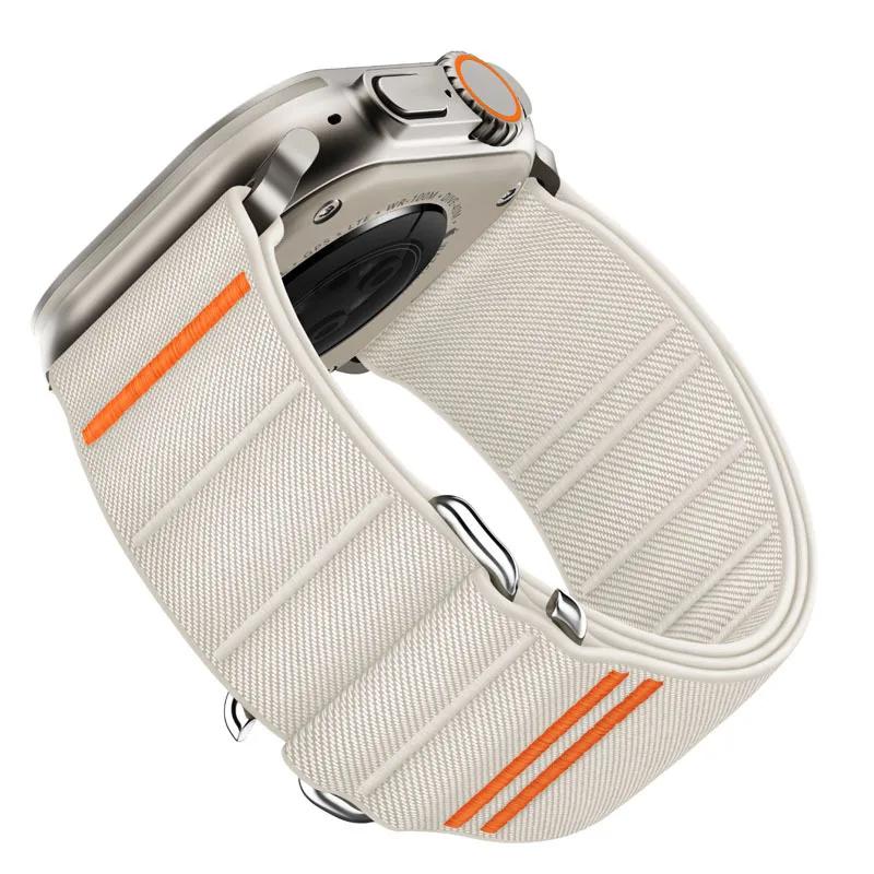 Nylon Loop Strap for Apple Watch Band 49mm 46mm 42mm 45mm 44mm Sport Bracelet for IWatch Series Ultra 2 10 9 8 7 SE 6 5 4 Correa