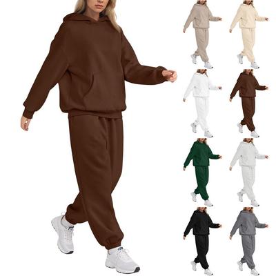 Womens 2 Piece Outfits Hoodie Sweatsuit Sets Oversized Sweatshirt Baggy Fall Fashion Sweatpants with Pockets