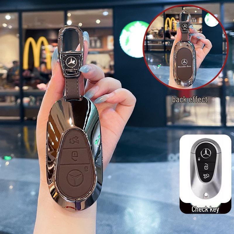 Mercedes Car Key Case for C300L/E260L, GLA200L, GLC/GLE350, GLB220L Modelle – Men's Buckle Bag.