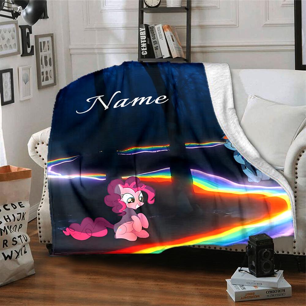 Custom Name Rainbow Dash Party Party Blanket For Couch Bed Plush Cozy Fuzzy Blanket Super Soft Warm Blankets For Fall And Winter 0916116