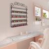 5-Tier Black Metal Nail Polish Rack – Sleek Nail Polish Organizer & Essential Oil Display Shelf – Space-Saving Wall Mount Design
