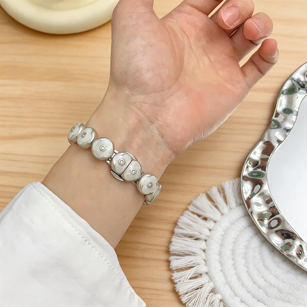 Compatible Bands for Apple S11, iWatch 109876SE, Huawei GT6, Xiaomi 9PRO - Round Bean Drip Glue, Small Flower Design