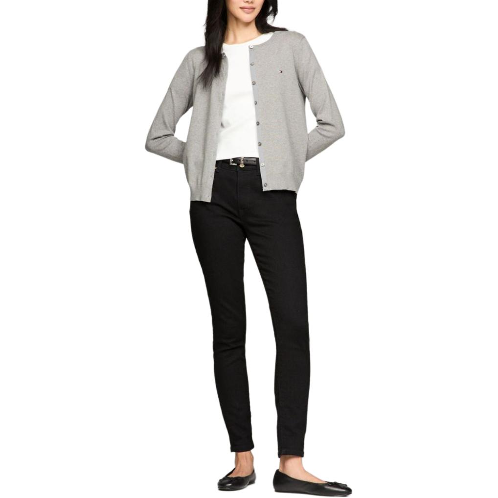 Tommy Hilfiger Solid Button-Up Cardigan Sweater Women sweater Grey-Heather 76J3613-P8F