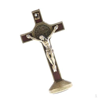 Alloy Crucifix Statue Figurine Perfect Gifts for Car Home Chapel Decoration Bronze