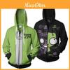 Invader Zim Gemütlicher Reißverschluss-Kapuzenpullover für Herren mit lebendigem 3D-Digitaldruck