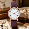 Women Luminous Watch Dainty Analog Quartz Watch Adjustable Leather Strap Wristwatch Fashion Casual Watch for Office Party Dating