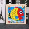 3-7 Year Olds' 9-Piece Wooden Animal Jigsaw Puzzle - Educational Cartoon Toy