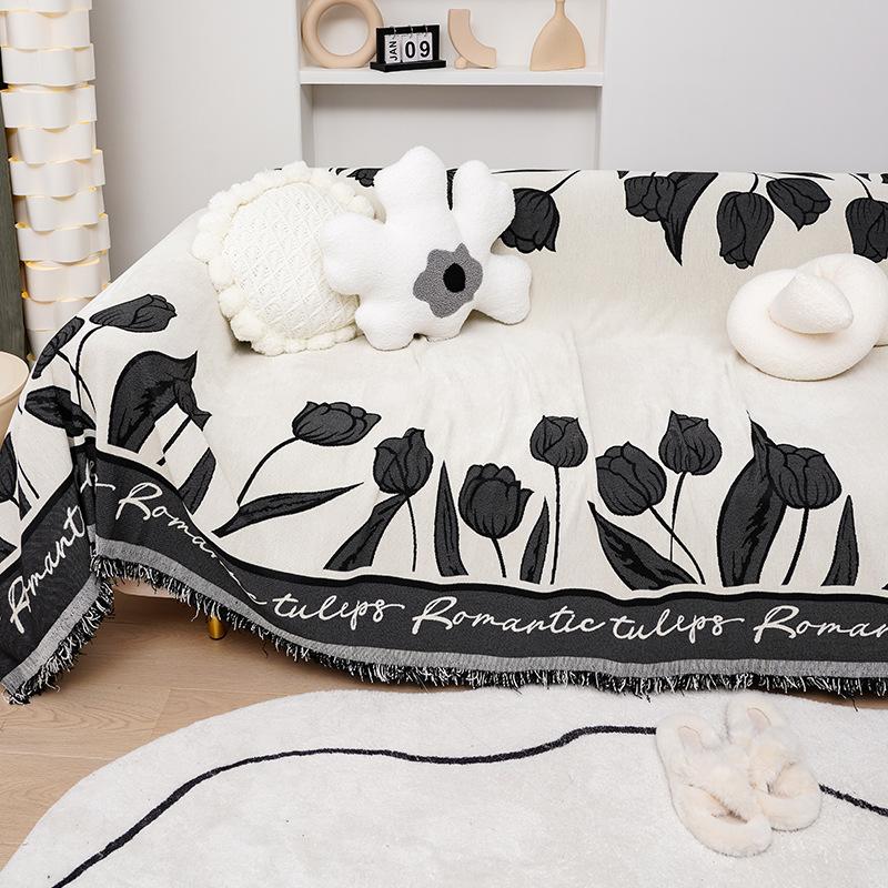 Sofa Cover Cloth Four Seasons Universal Chenille Universal Full Cover Towel Non-Slip Living Room One Piece Cover Blanket Thickened