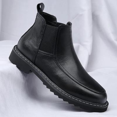 Fashion Boots for Men Genuine Leather Shoes Platform Ankle Boots Outdoor Comfortable Soft Men Businesss Office Boots Botas Hombre