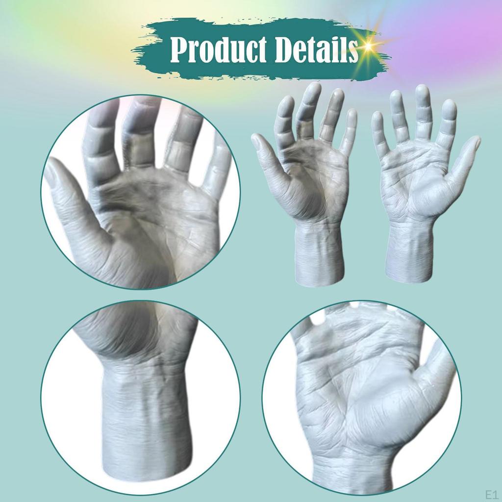 2 szt. męski manekin dłoni, sztuczne dłonie, uniwersalna, upiorna dekoracja na Halloween do prezentacji biżuterii