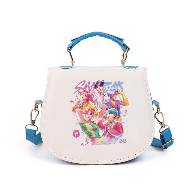 Kids Girls Kpop Rumi Zoey Mira Printed Student Lightweight Crossbody Bag Casual PU Shoulder Bags