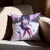 Yandere Simulator Pillow Case Antidustmite Pillowcase Invisible Zipper Silky Short Plush Sofa Cushion Cover