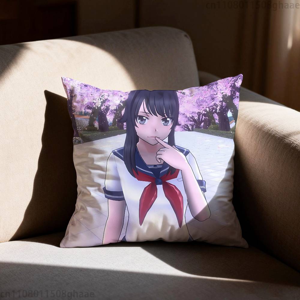 Чехол для подушки Yandere Simulator Чехол для подушки против пылевых клещей Невидимая молния шелковистый короткий плюш Чехол для диванной подушки 12x12Inch