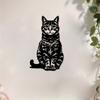 Cat Metal Wall Art, Rust Resistant Sculpture for Indoor Outdoor Fence Decor, New Year Christmas Gift for Cat Lovers