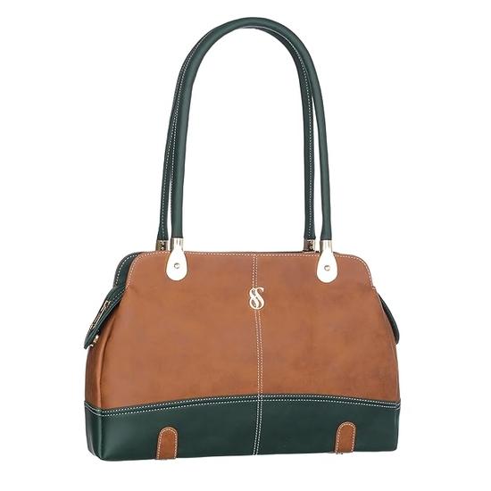 Fostelo Women's Vegan Leather Davie Shoulder Bag | Ladies Purse Handbag (Tan) (Large)