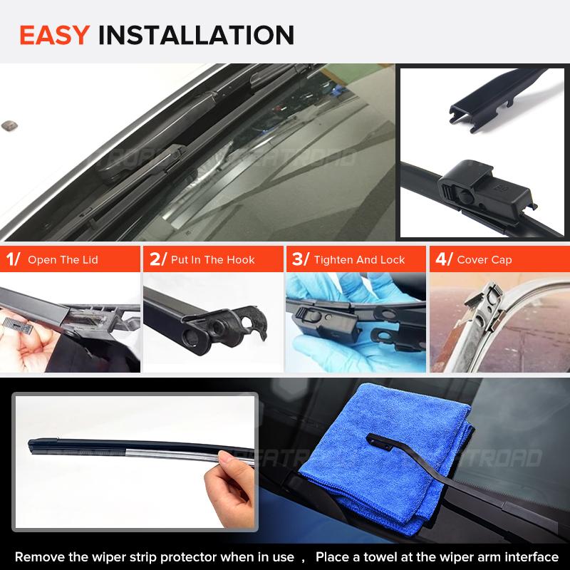 For Range Rover L322 Vogue HSE 2002-2012 2003 2004 2005 Wiper Front Wiper Blades Windshield Windscreen Window Brush 26"+26"