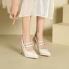 8 one-word bag head rear empty high-heeled sandals women and women's summer new pointed thin-heeled waterproof table high-heeled shoes