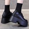 Women Punk Shoes 10 CM Platform Oxfords Elevator Shoes Fashion Chunky Mary Janes Comfortable Casual Outdoor Female Loafers 34-39