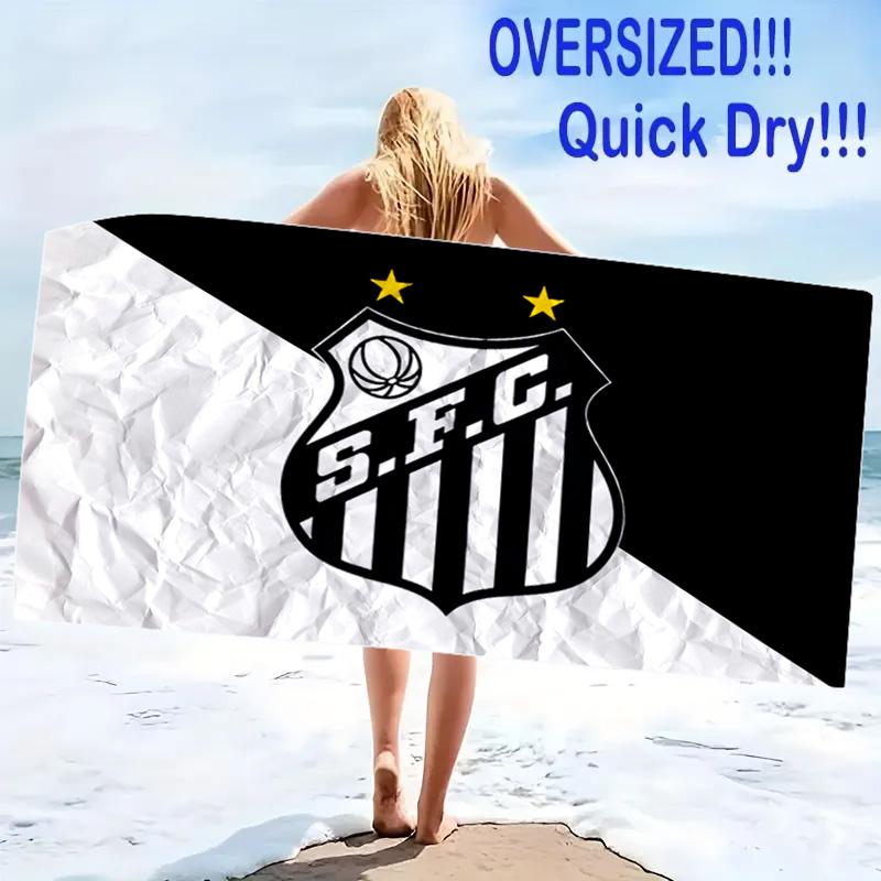 Santos FC Art Print Beach Towel, Large Soft Quick Dry Towel for Beach Camping Swimming