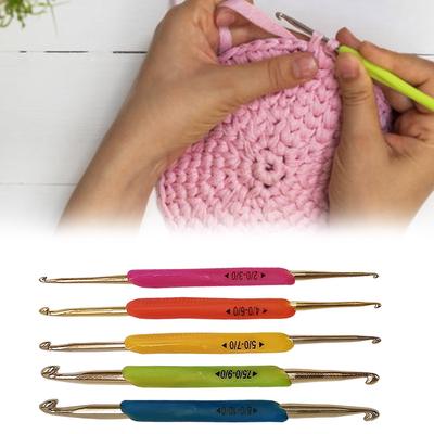 5 Pcs Double Head Crochet Hooks Ergonomical Knitting Needle Craft Tool Crochet Accessories for Sewing Handicrafts